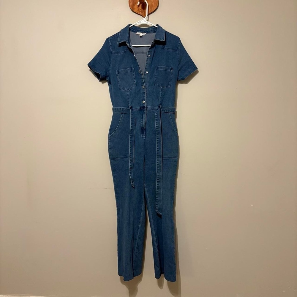 Fashion Nova blue denim jumpsuit